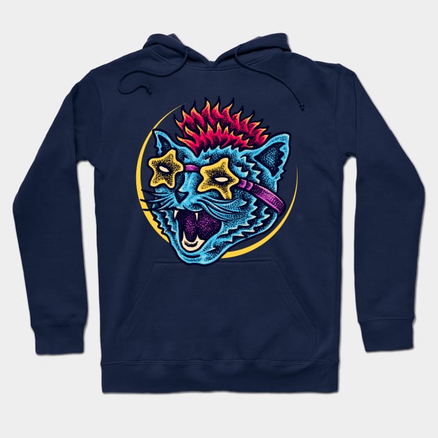 Funky cat style Hoodie by barmalisiRTB